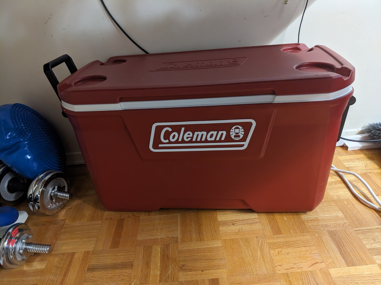 Coleman 70 Quart Hard Ice Chest Cooler Mahogany thumbnail
