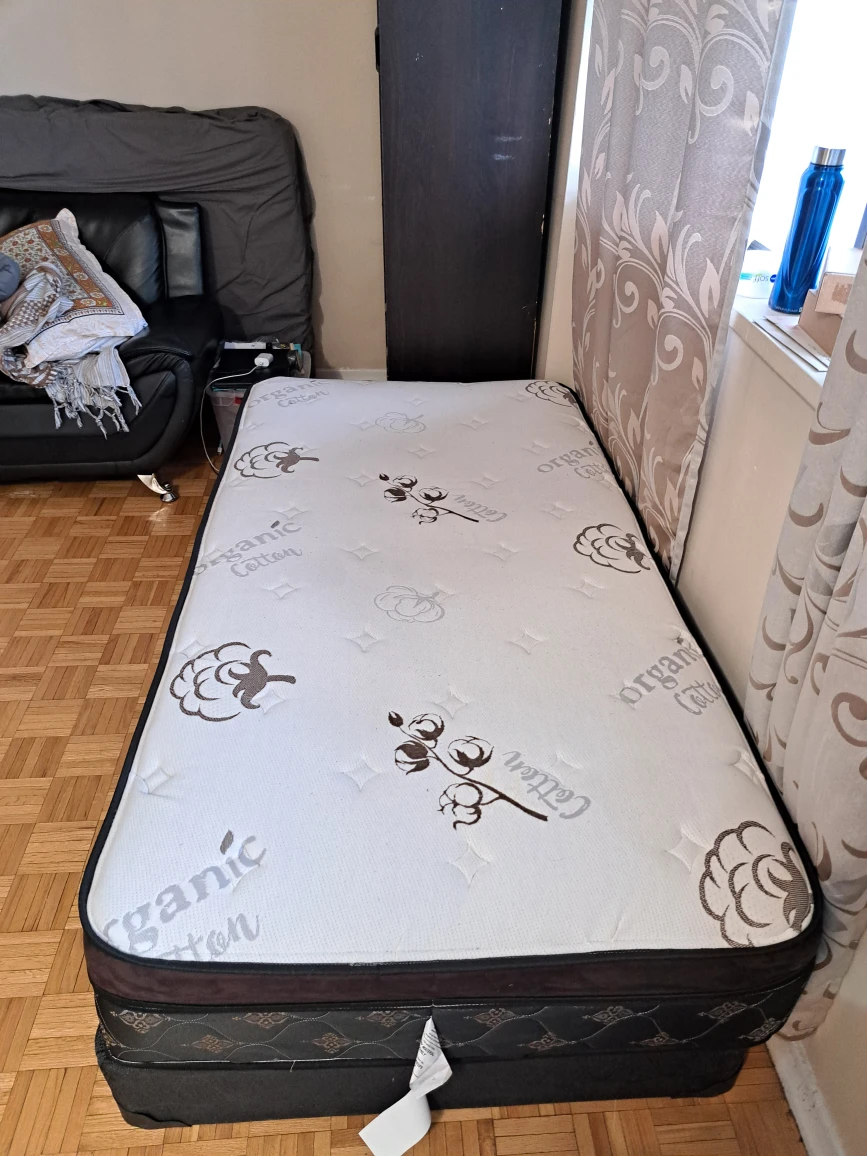 Few months old Twin Matress with box frame @80$ - photo 2