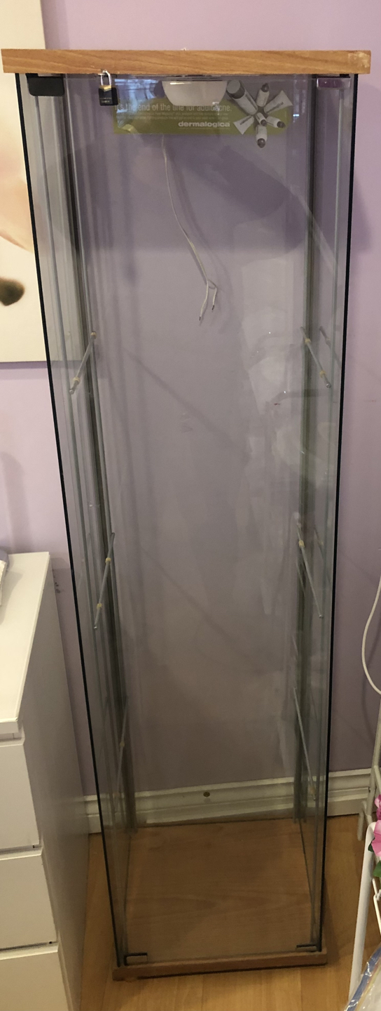Glass cabinet with shelves