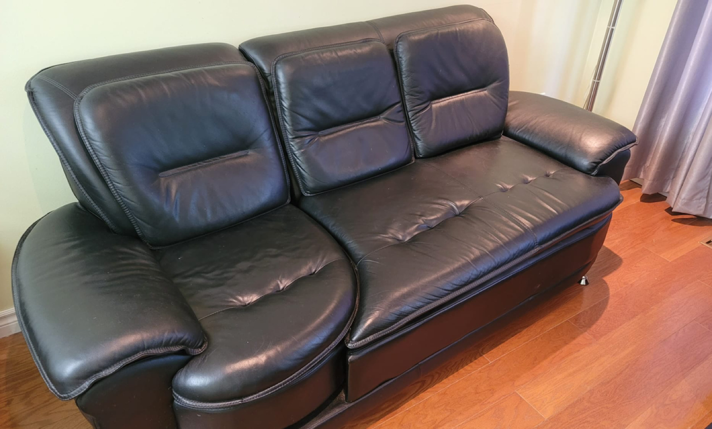 3 Seater Leather Sofa - Moving Sale thumbnail