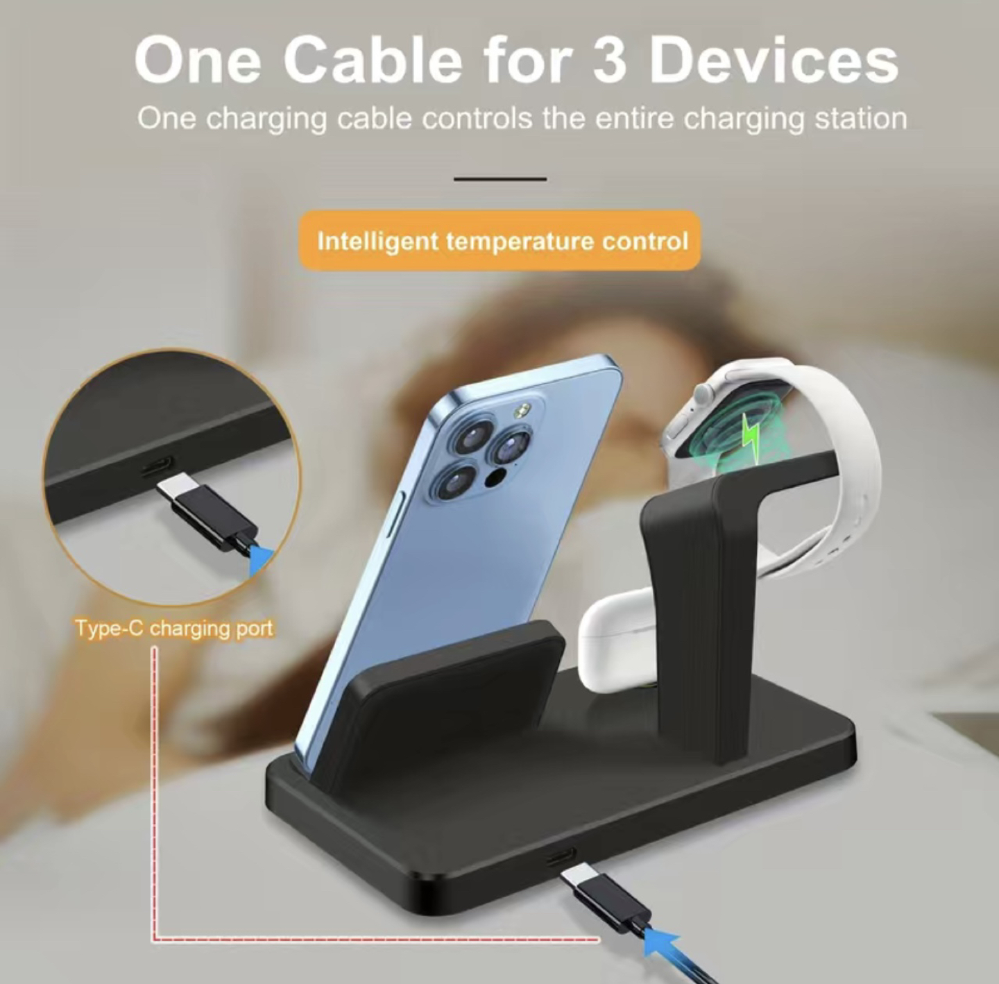 3 In 1 Wireless Charger Stand Dock For apple - photo 2