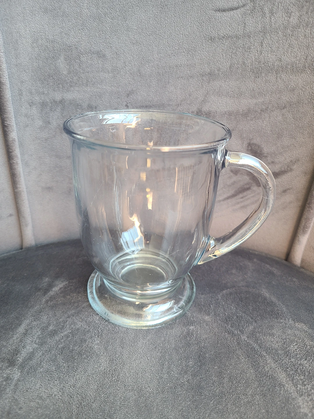 Glass cup with handle. thumbnail