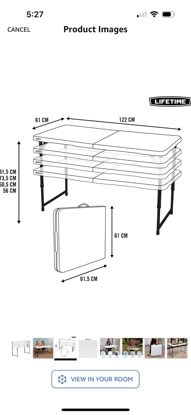 Lifetime Height Adjustable Utility Folding Table - photo 3