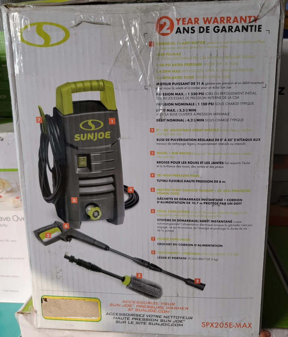 Sun Joe SPX205E-MAX Electric Pressure Washer, 1550 PSI Max*, - photo 3