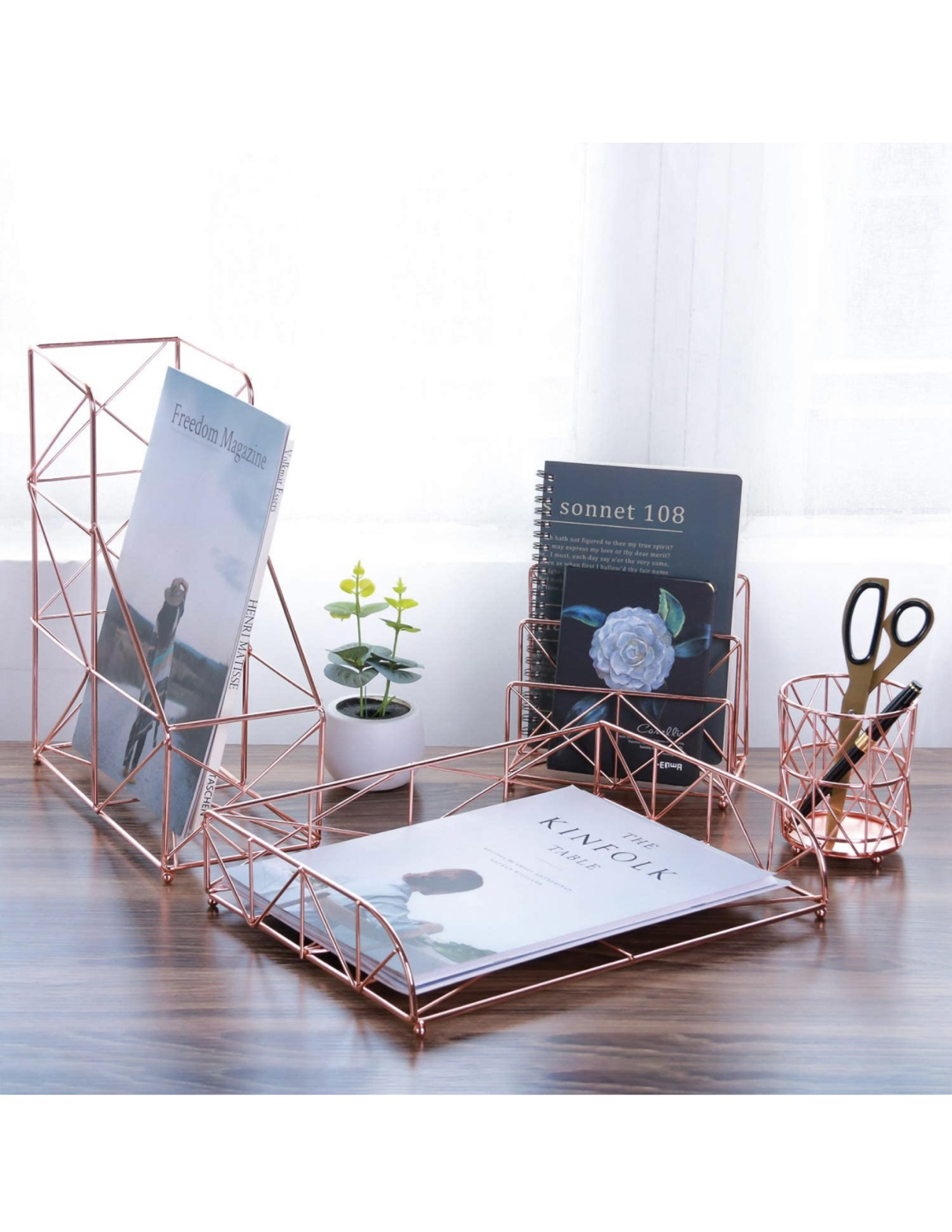 4 piece rose gold office desk set - photo 5