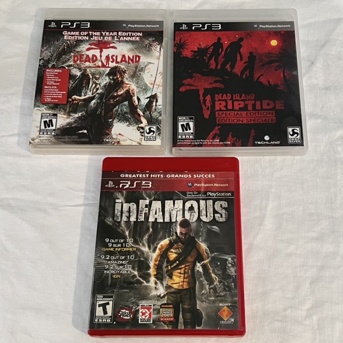 3 Games PS3— Dead Island + Dead Island Riptide + Infamous thumbnail