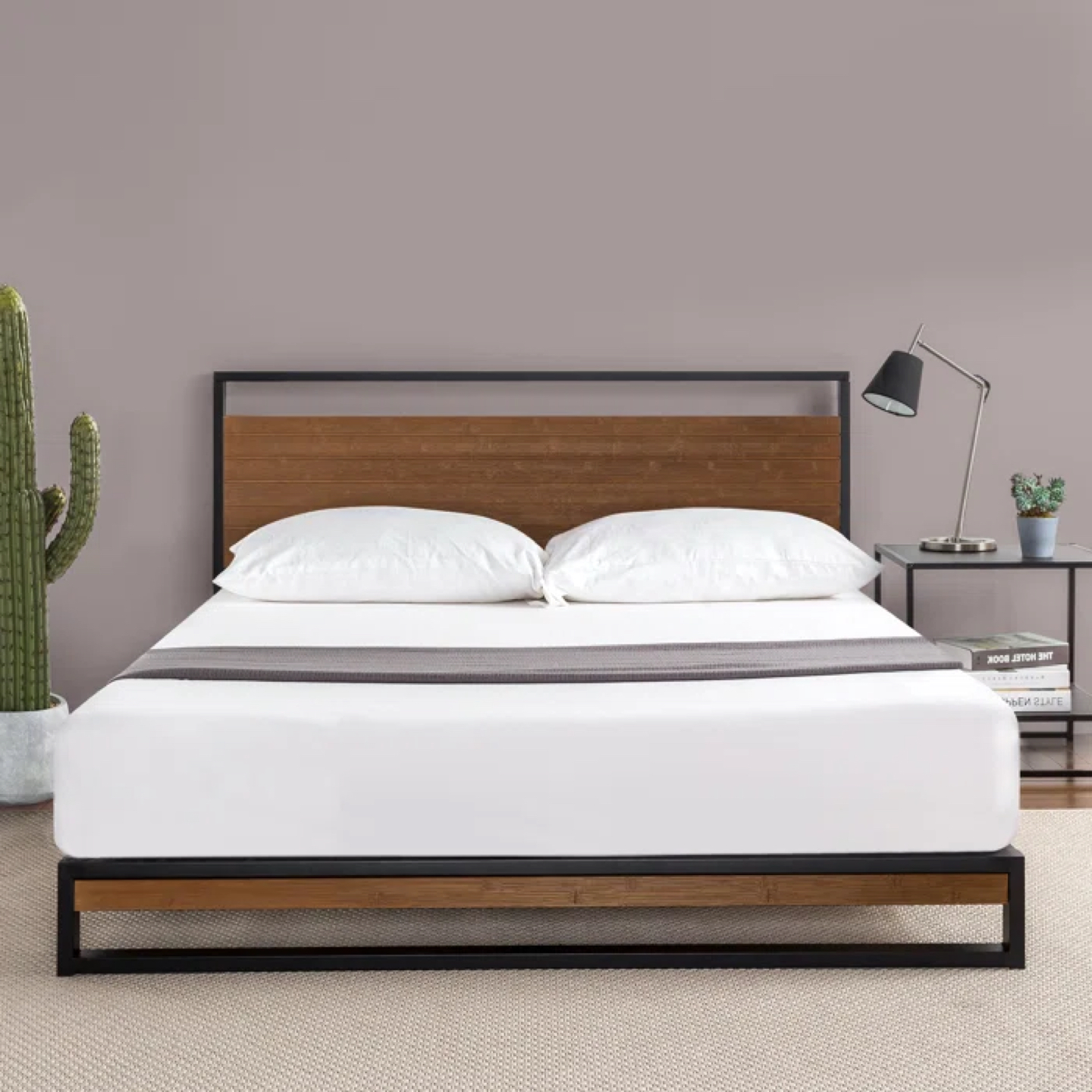 Queen sized bed frame zinus low profile wood - photo 2