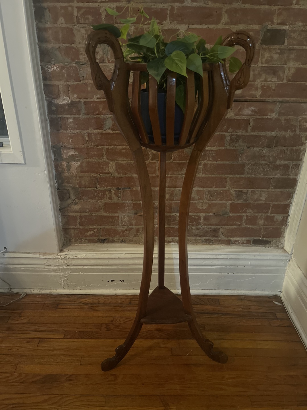 Mahogany Art Deco Swan Plant Stand thumbnail