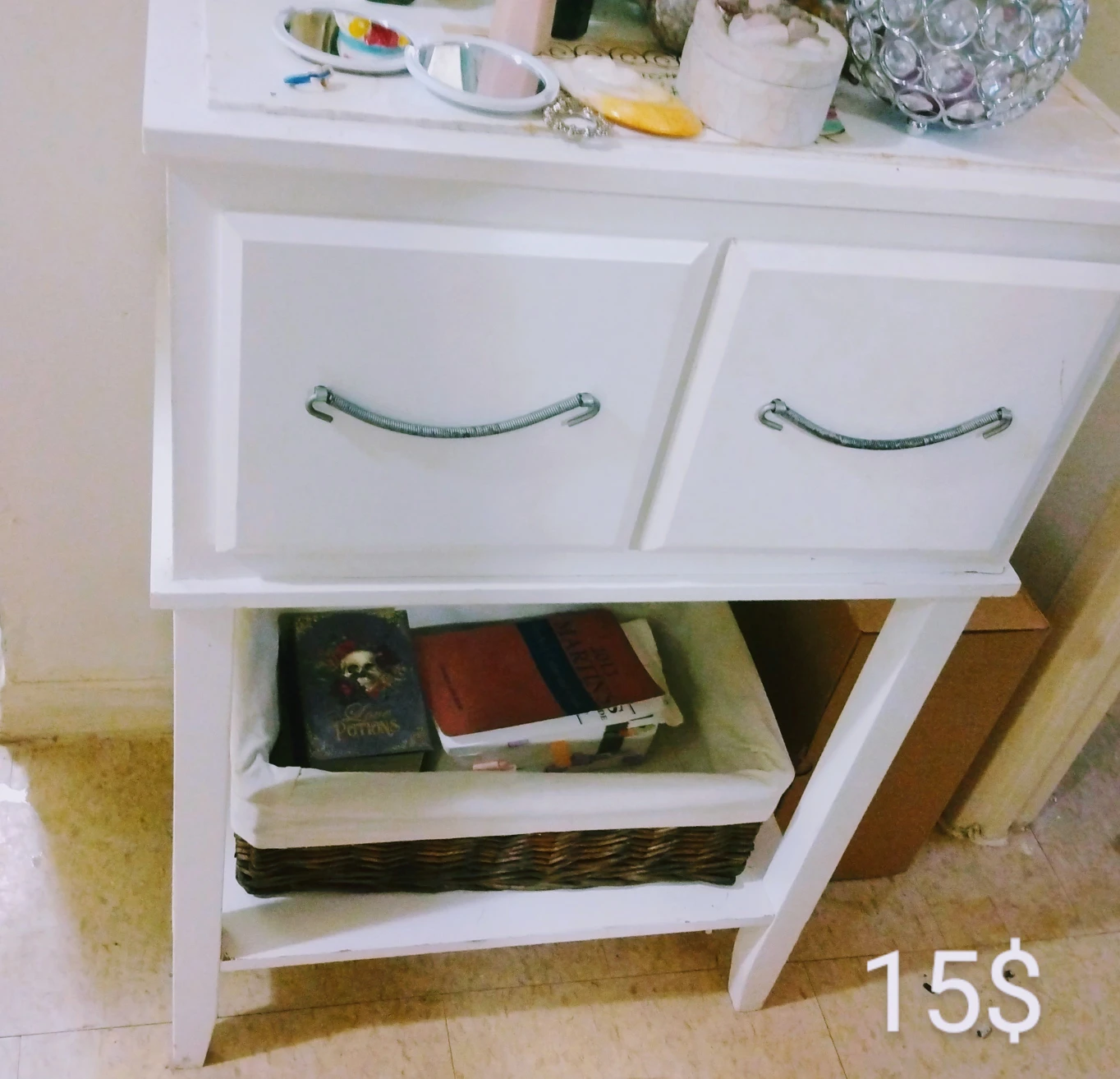 Antique Wooden Vanity with Mirror/ 2 Drawers - photo 5
