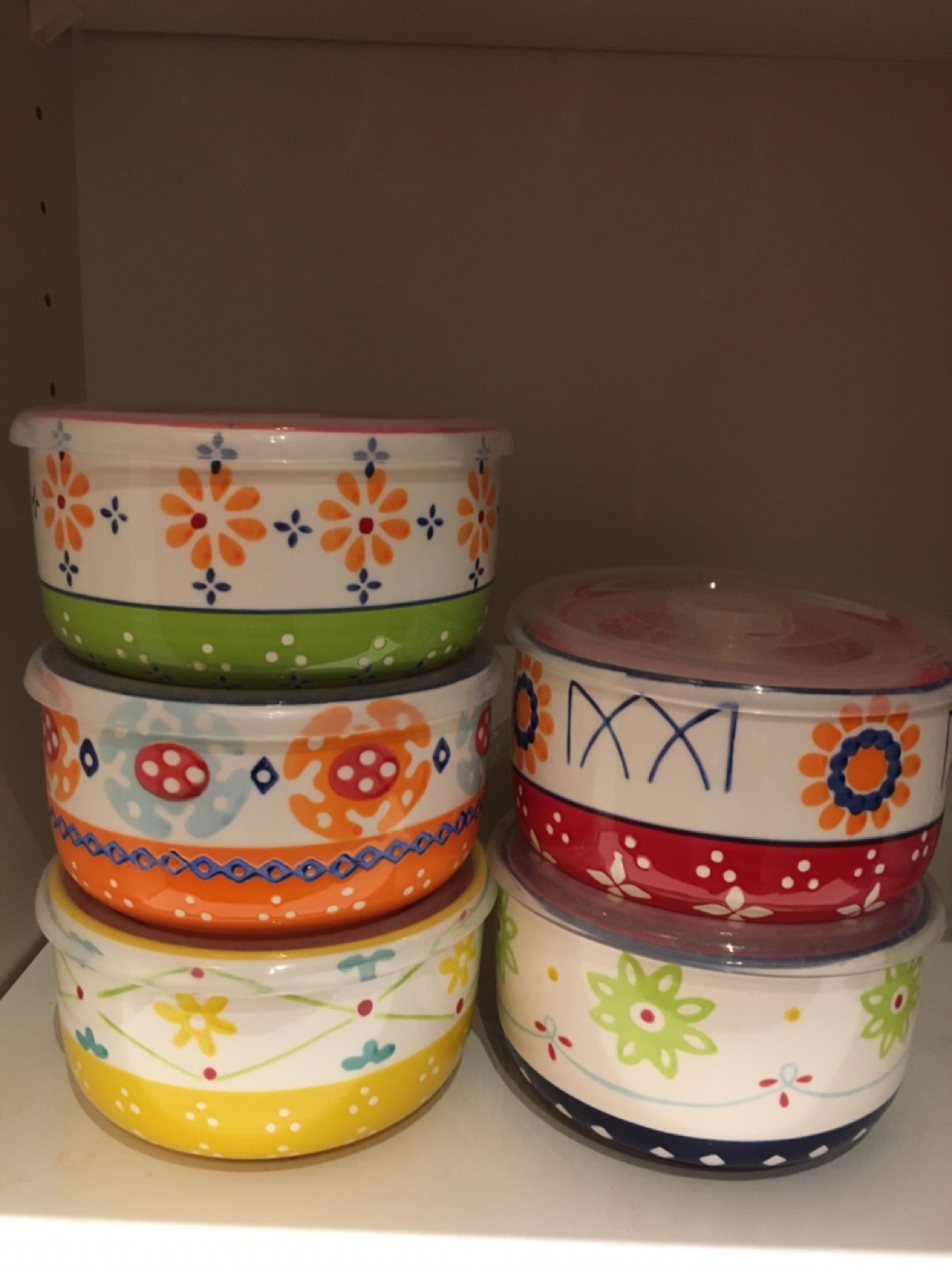 5 glasses Dishes with lid