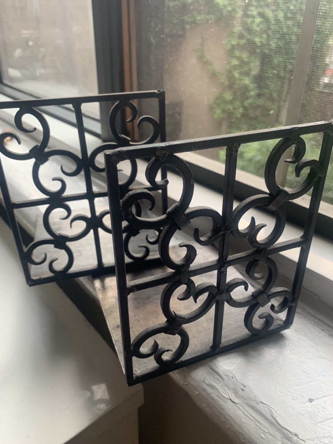 Intricate Iron Bookends