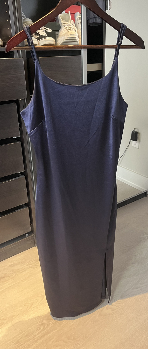 Beautiful Navy Blue Slit Dress image indicator(2)
