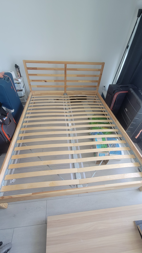 queen bed frame with mattress