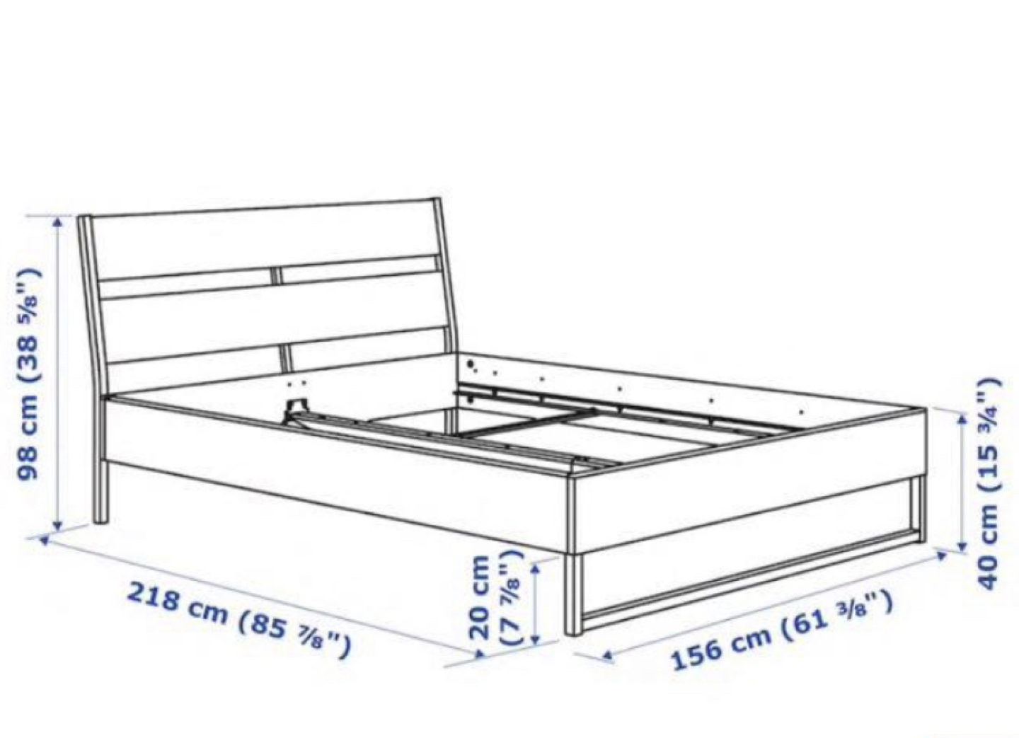 IKEA Queen Bed Trysil bedframe - photo 2