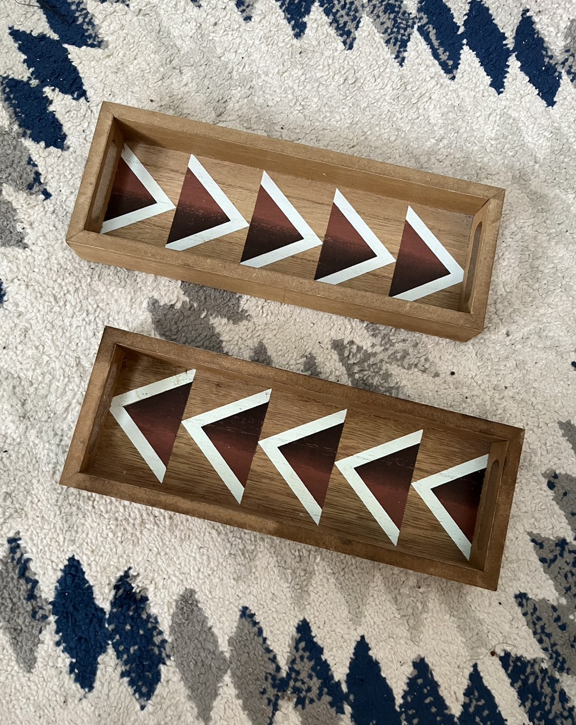 Decorative wood trays (set of 2) thumbnail