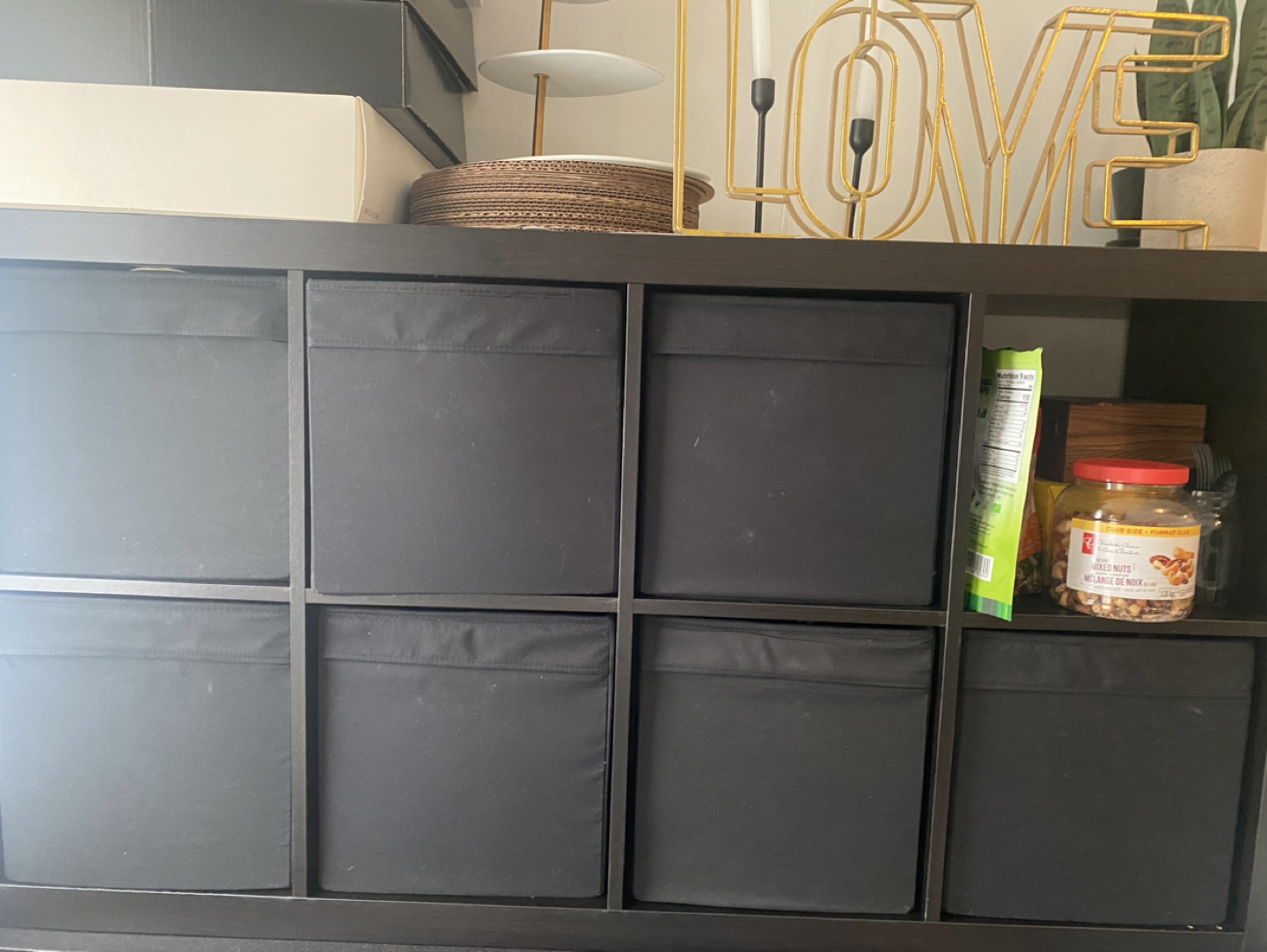 Shelf Unit from Ikea with Storage Bins
