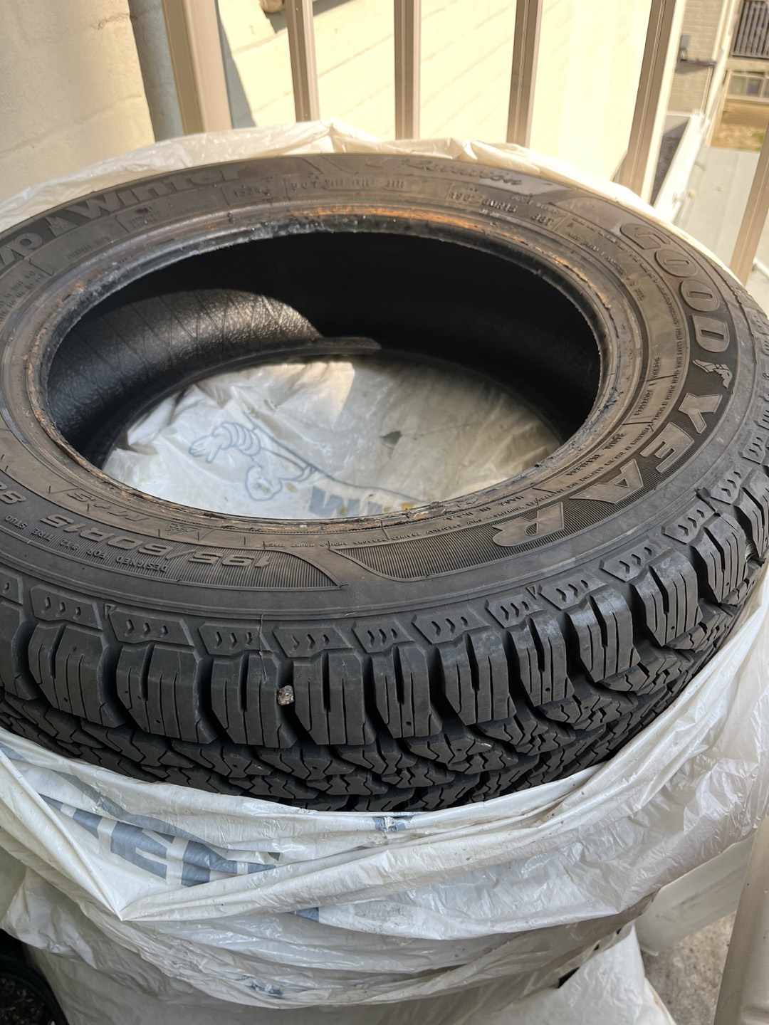 Winter tires no rim- slightly used