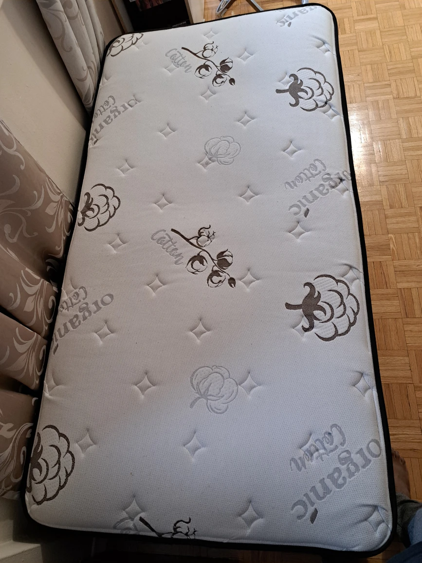Few months old Twin Matress with box frame @80$ - photo 3