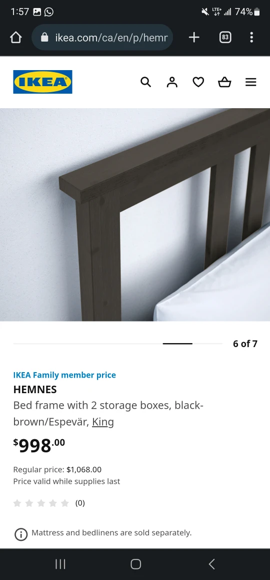 Hemnes King Size Bed Frame with storage - photo 2