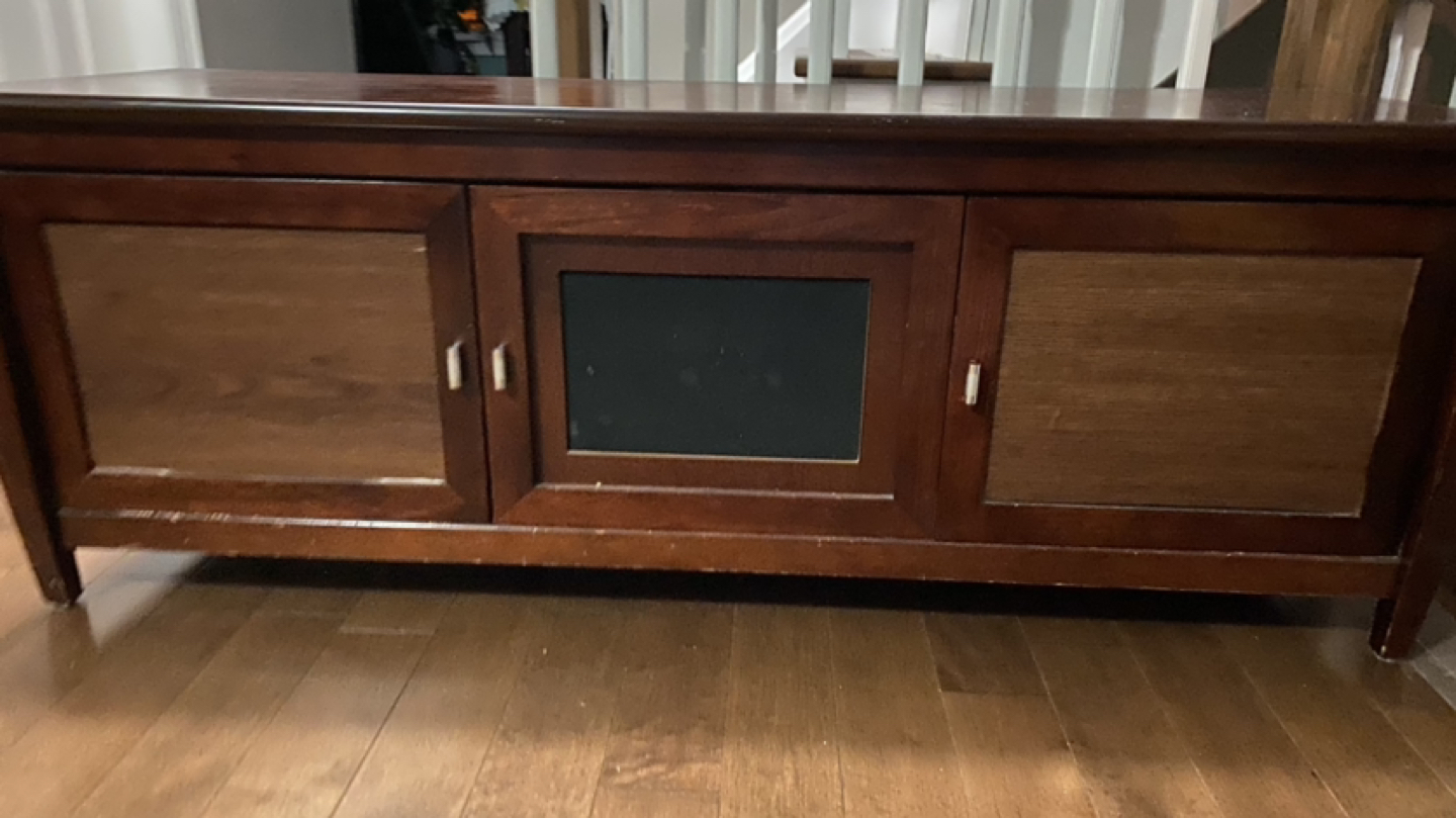 TV Cabinet with 3 cup boards - Rosewood Color - Real Wood - photo 2