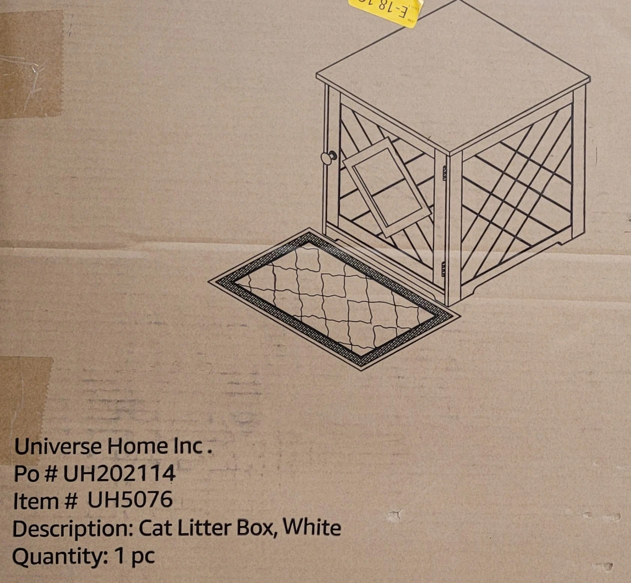 unipaws Cat Litter Box Enclosure with Mat - Unboxed image indicator(6)