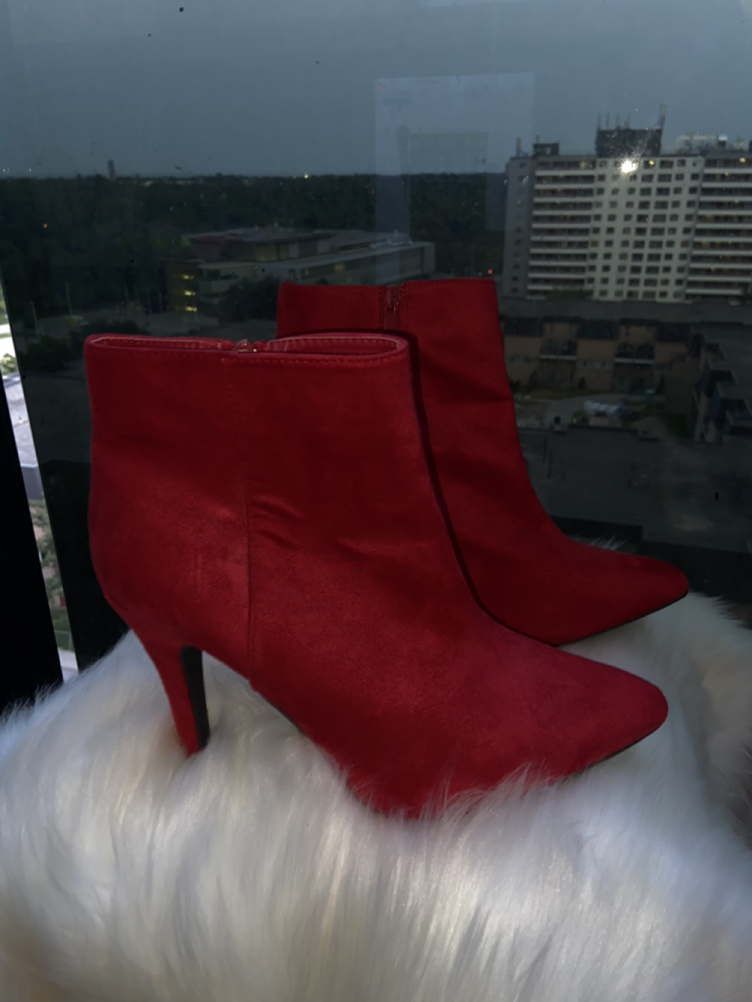 Women’s Red Suede Ankle Heel Boots👠⭐️ image indicator(3)