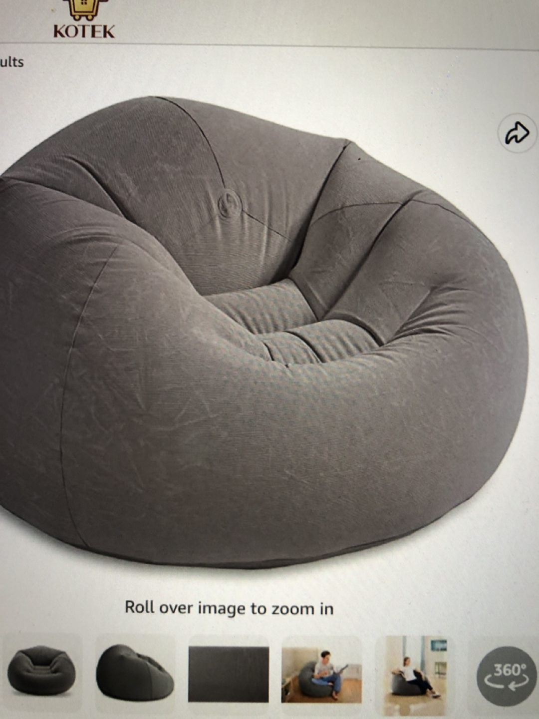 Bean bag inflatable