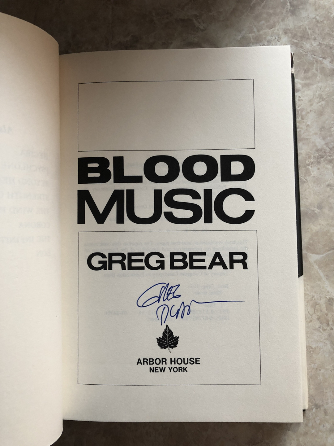 Blood Music Signed by Greg Bear - photo 2