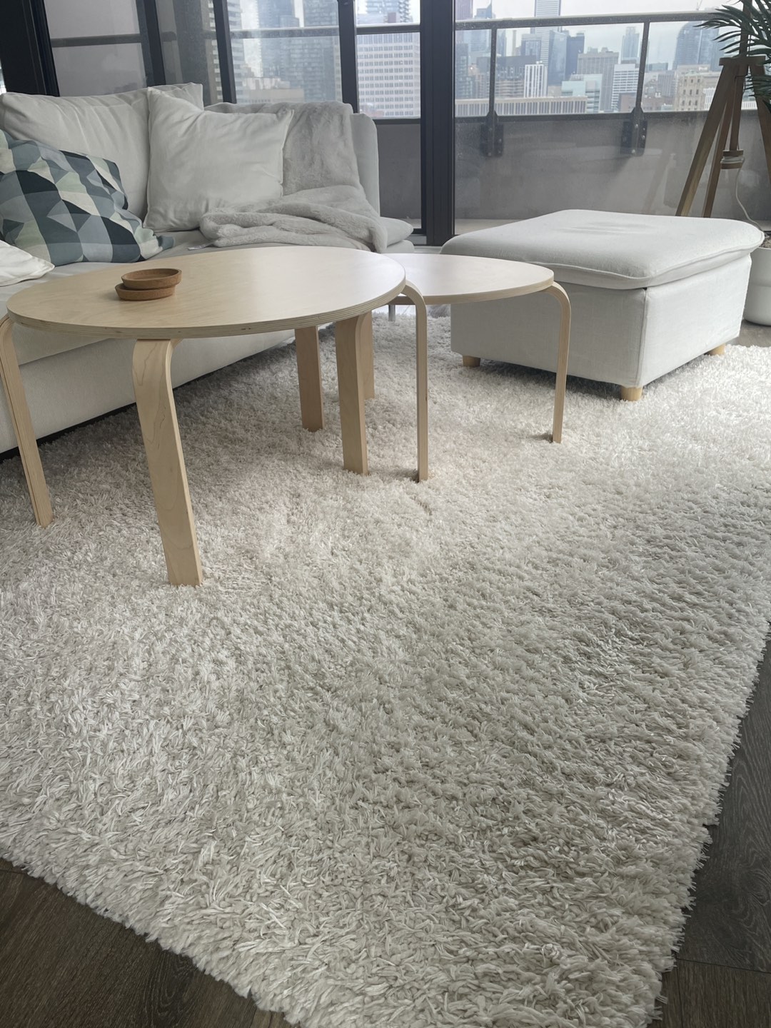Off white high pile rug