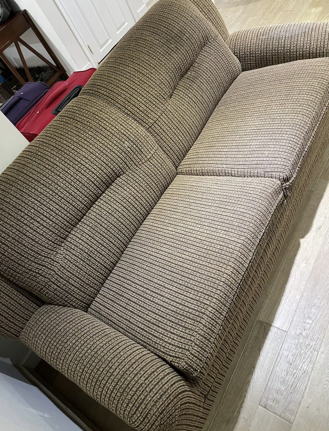 Sofa combed with mattress inside