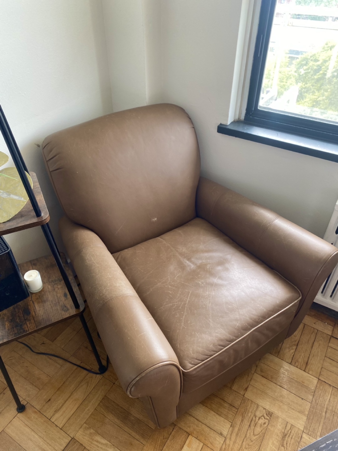 Deep & Comfy Brown Arm Chairs (2!)