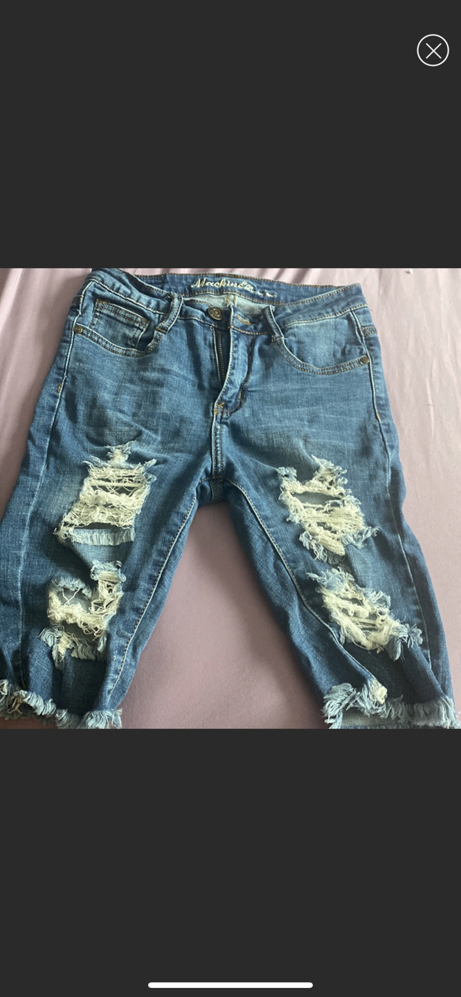 Denim long shorts