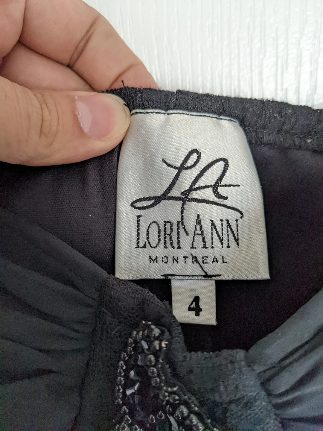 Lori Ann Montreal Black Floral lace long Dress image indicator(4)