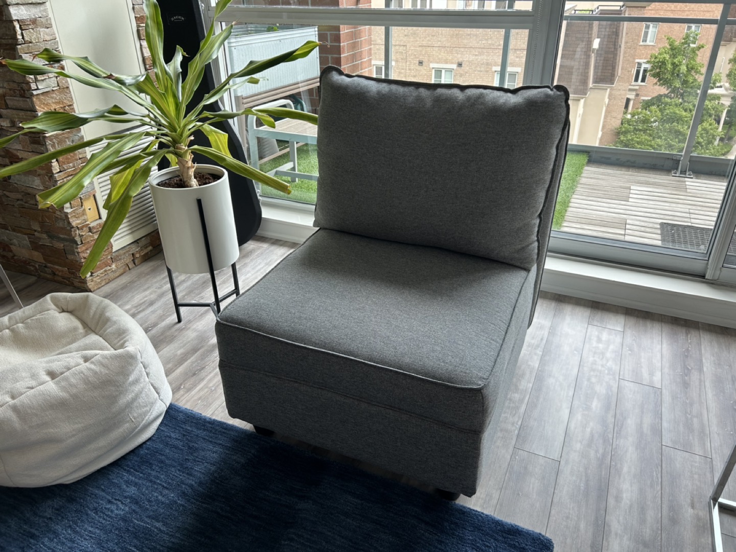 Dark grey chair - with storage