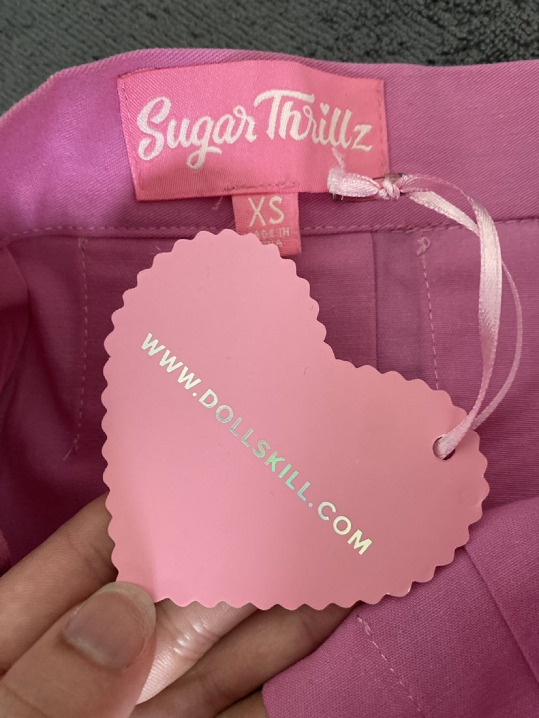 Dollskill Pink Pleated Mini Skirt with lace trim (xs) image indicator(2)