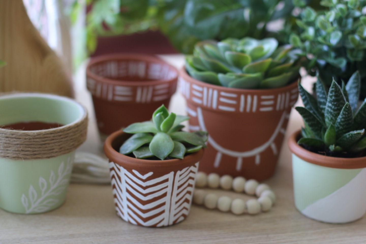 Hand Painted Boho Planter Pots - photo 2