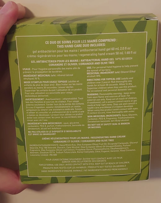 Olive Oil and Coriander Hand Cream and Gel image indicator(2)