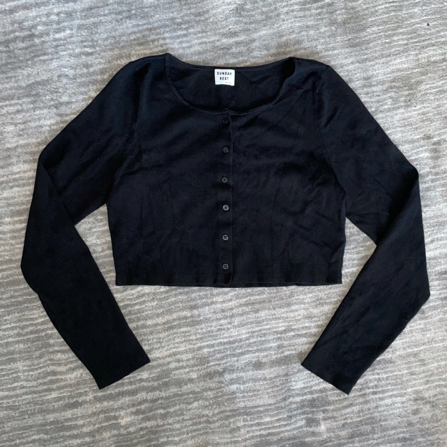 ORIGINAL Sunday Best Aritzia Cropped Black Cardigan