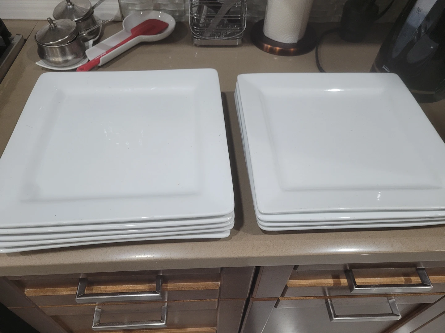square ceramic white beautiful platters ,count 9 thumbnail