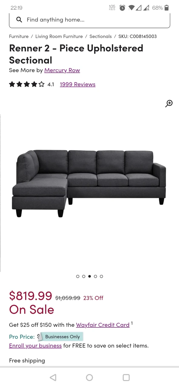 Best Deal!! Stylish Left hand sectional couch for Sale
