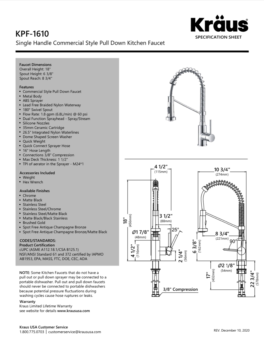 Kraus kitchen faucet - photo 2