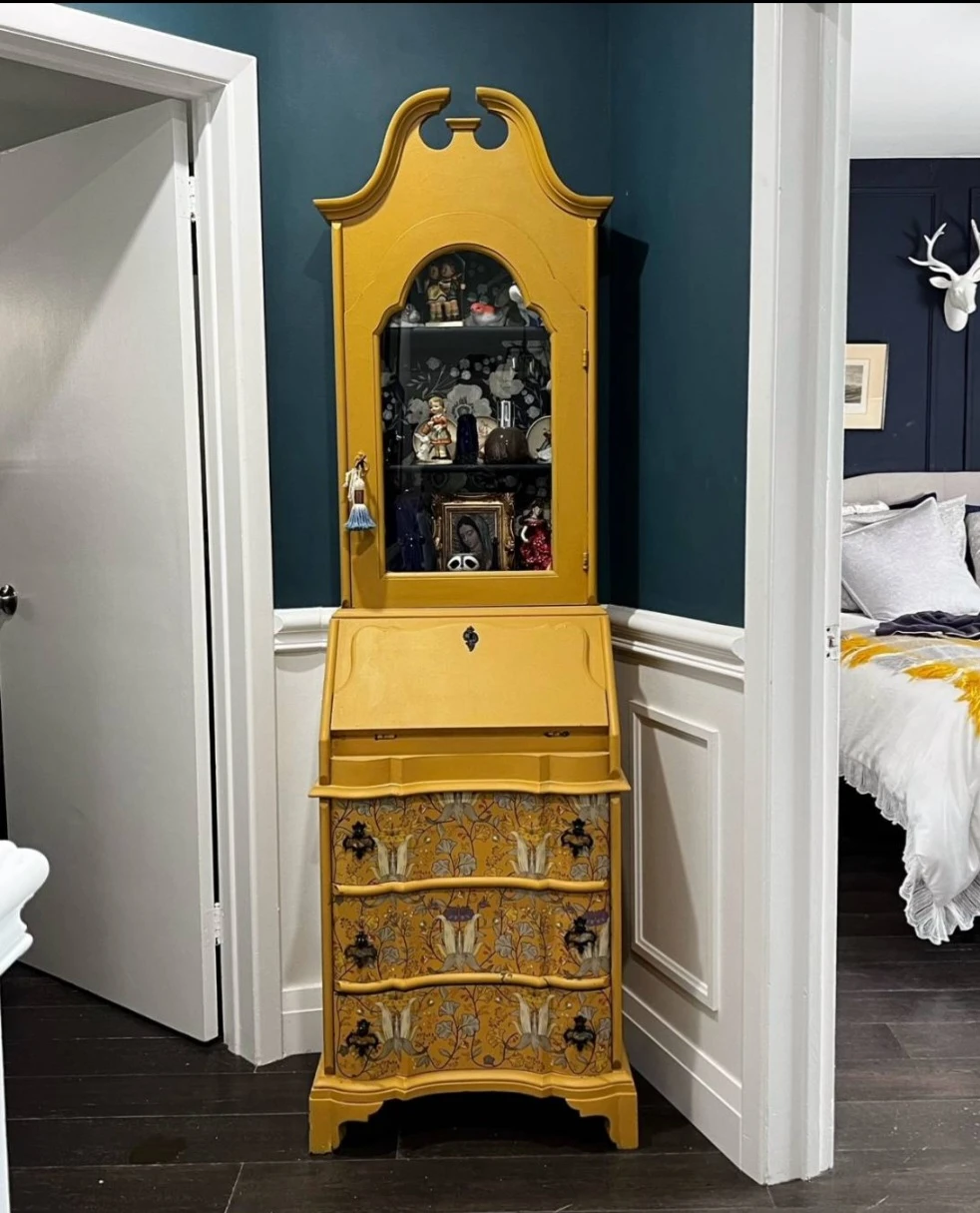 Painted secretary style desk/cabinet, thumbnail