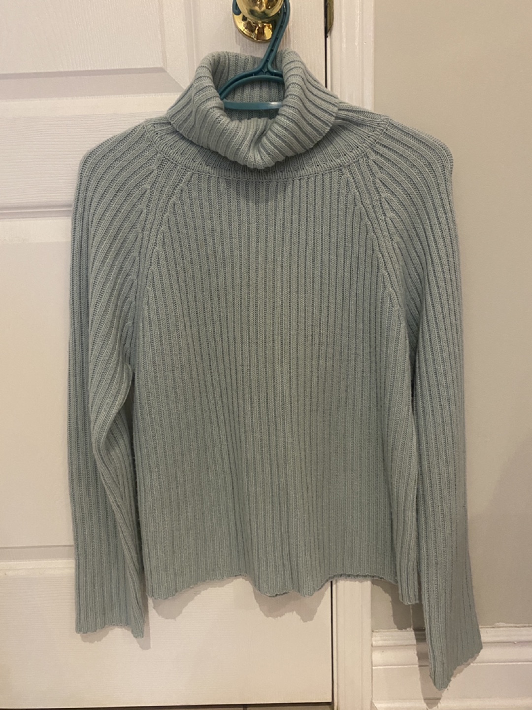 Blue turtleneck sweater thumbnail