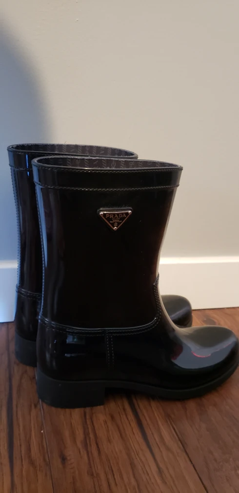 Prada mid calf rain boots