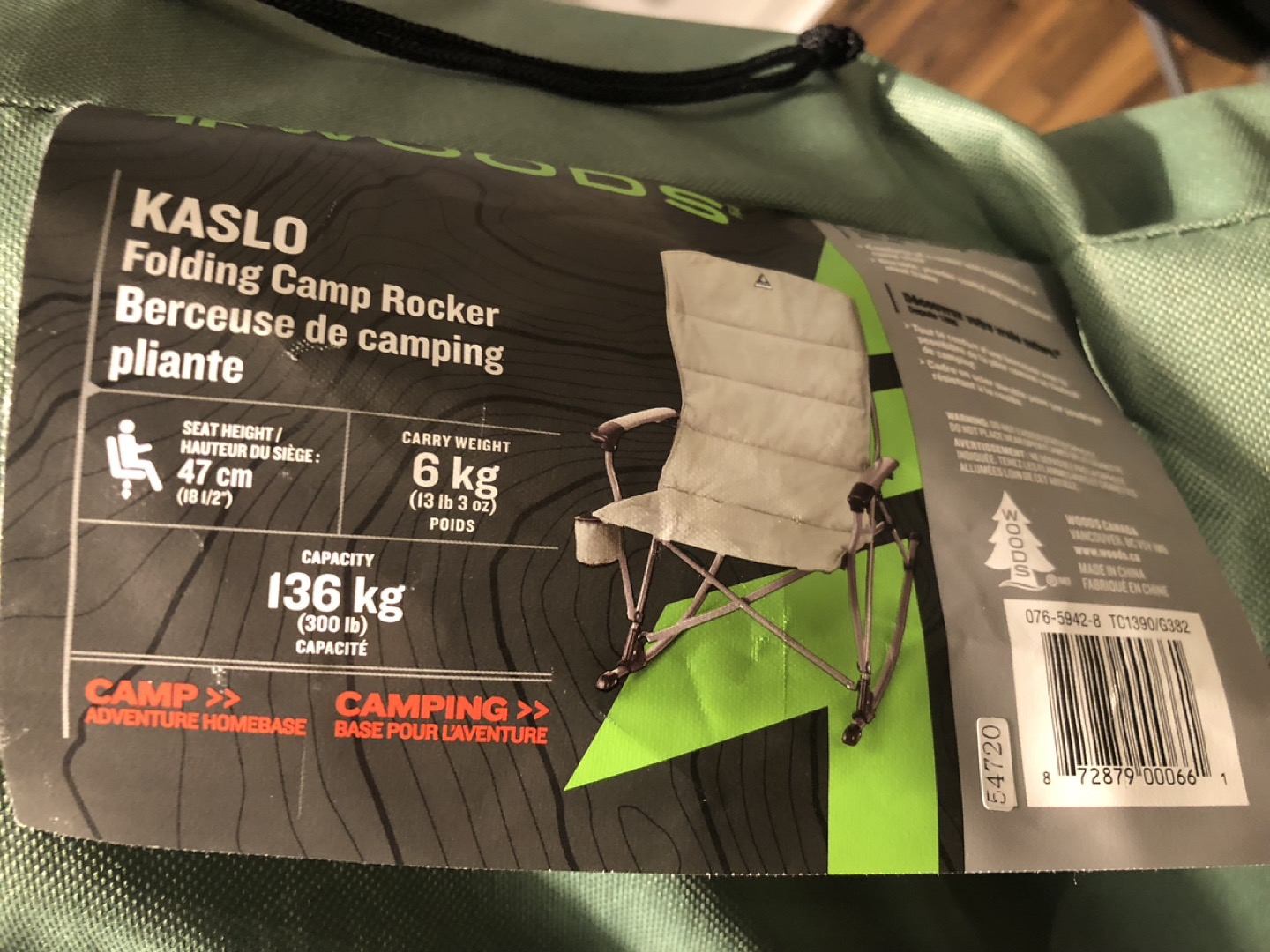Woods Kaslo Portable Folding camping chair