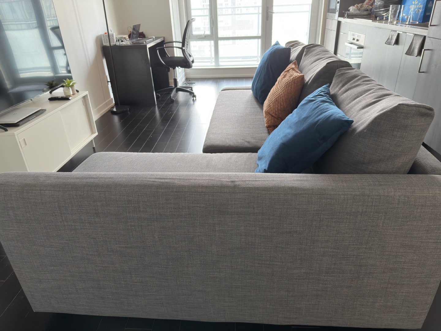 IKEA Sofa FRIHETEN sofa-bed with storage, Skiftebo dark gray - photo 3