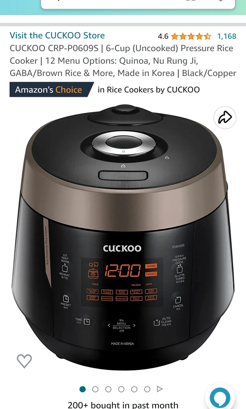 Cuckoo rice cooker