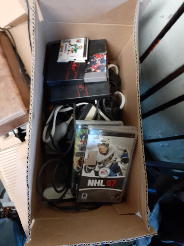 BOX OF RETRO GAMES AND JOYSTICKS  thumbnail