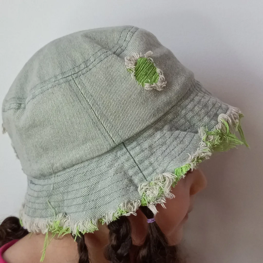 Raw Edge Ripped Denim Toddler Bucket Hat - photo 4