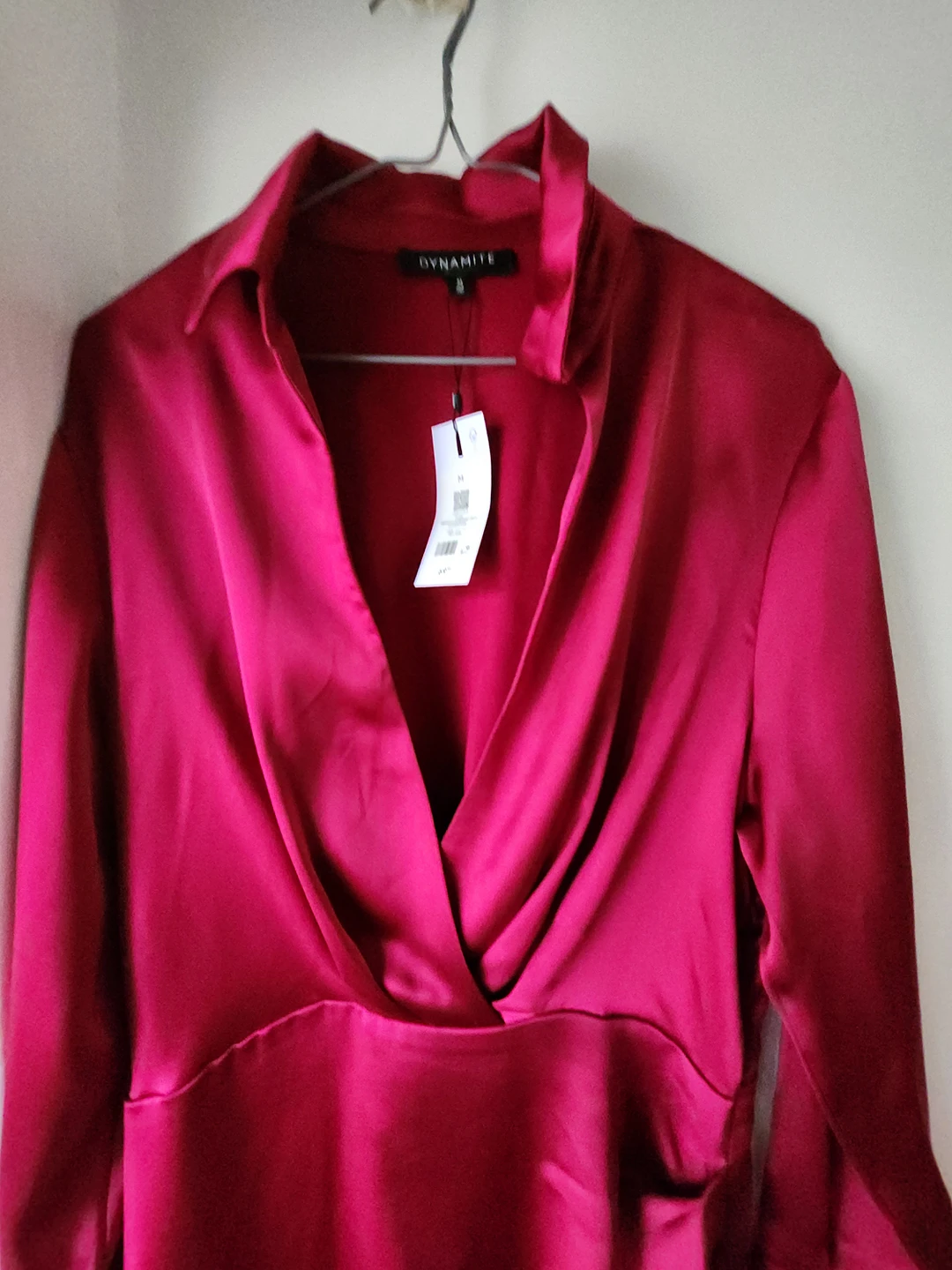 DYNAMITE PINK SATIN DRESS thumbnail